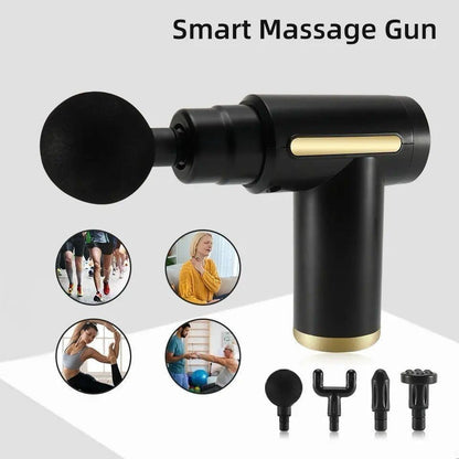 Massage Gun 5-in-1 Multifunctional Electric Full Body Massager – 6 Speeds with 4 Massage Heads (Random Color)
