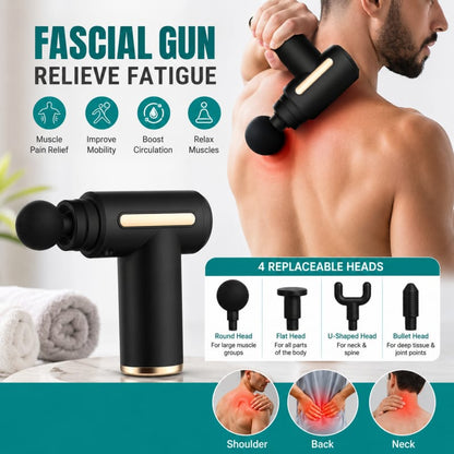 Massage Gun 5-in-1 Multifunctional Electric Full Body Massager – 6 Speeds with 4 Massage Heads (Random Color)