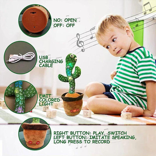 🌵 Dancing Cactus Toy – Repeat Talking, Singing, Dancing & USB Rechargeable | Interactive Educational Toy for Kids