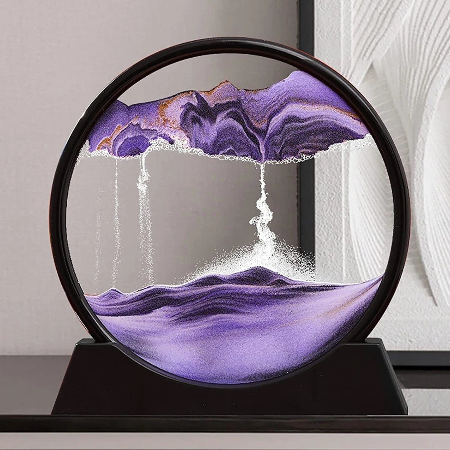 3D Fluid Motion Sand Art Table Lamp | Decorative Hourglass Desk Ornament for Living Room & Office
