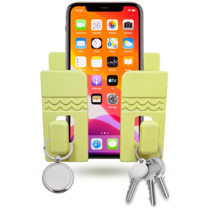 Compact Wall Shelf Phone Mount Support | Space-Saving Smartphone Charging Dock & Organizer Bracket