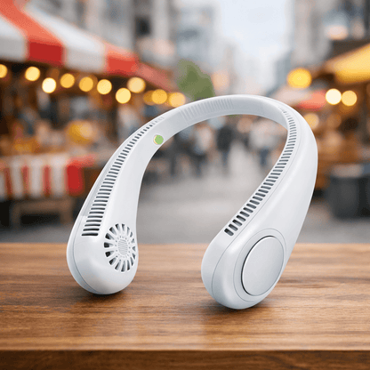 Premium Silicone Wearable Neck Fan | Hands-Free Bladeless Personal Cooler & Purifier