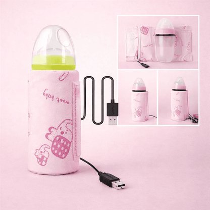 USB Portable Travel Milk Warmer Bag | Smart Constant Temperature Baby Bottle Heating Sleeve