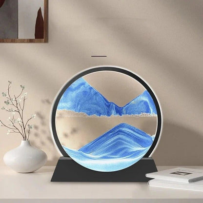 3D Fluid Motion Sand Art Table Lamp | Decorative Hourglass Desk Ornament for Living Room & Office