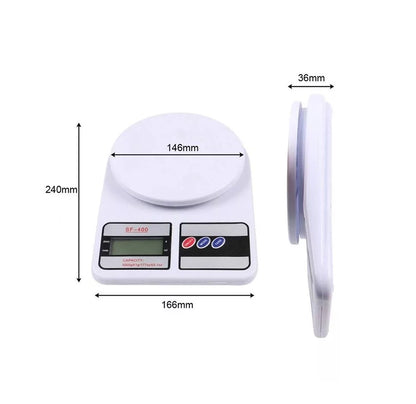 SF-400 Digital Kitchen Weight Scale | Portable 10kg Food Scale with Backlit LCD & Batteries Included