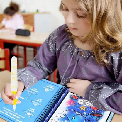 No-Mess Magic Water Coloring Book | Educational Water-Reveal Drawing Board Book for Toddlers
