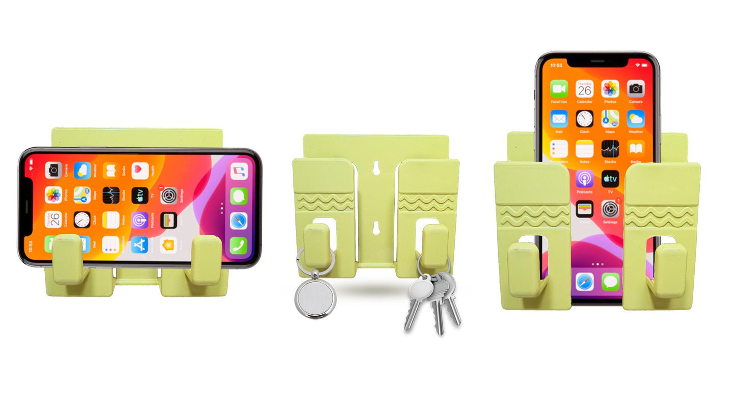 Compact Wall Shelf Phone Mount Support | Space-Saving Smartphone Charging Dock & Organizer Bracket