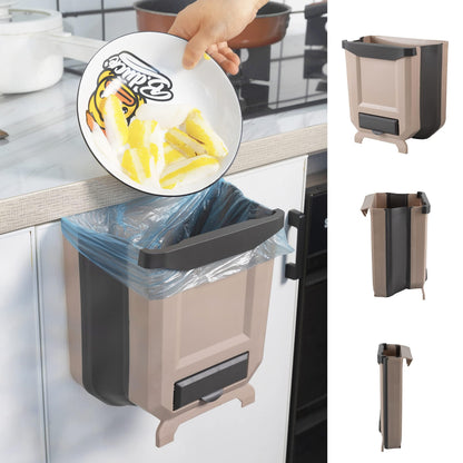 🗑️ Rectangle Foldable Waste Bin – Hanging Kitchen Trash Bin | Cabinet Door Dustbin | Space-Saving Garbage Bin for Kitchen, Washroom & Office