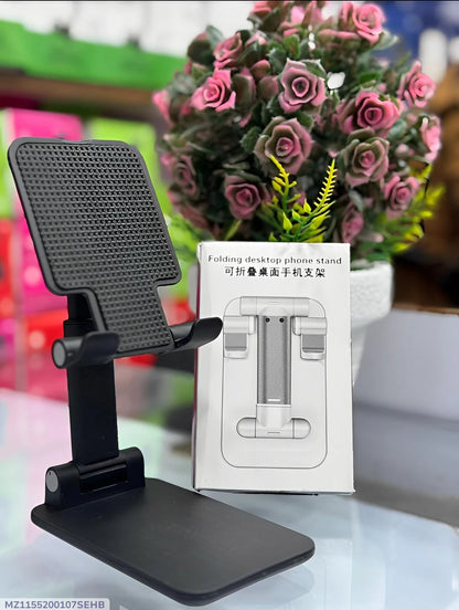 Premium Foldable Desktop Stand | Adjustable Height & Multi-Angle Aluminum Mount for Mobiles & Tablets