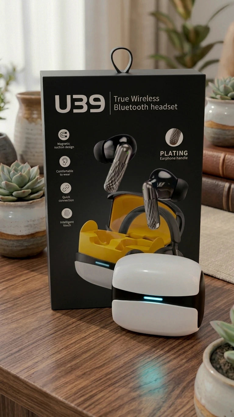 U39 True Wireless Earbuds | Smart Touch Control Headphones with Deep Bass for Android & iOS