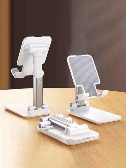 Premium Foldable Desktop Stand | Adjustable Height & Multi-Angle Aluminum Mount for Mobiles & Tablets