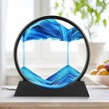 3D Fluid Motion Sand Art Table Lamp | Decorative Hourglass Desk Ornament for Living Room & Office