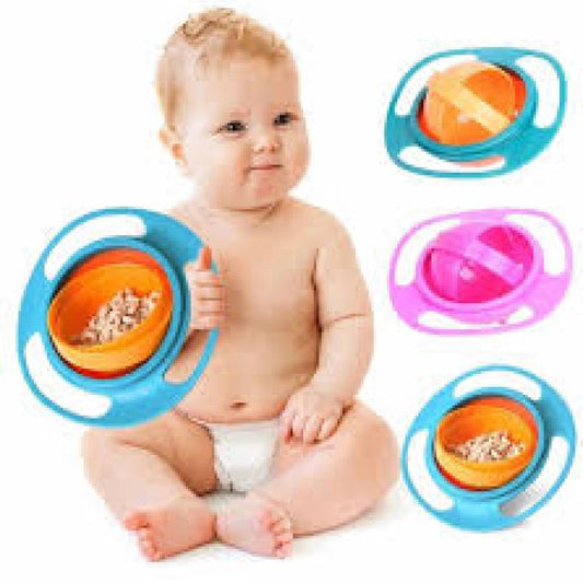 360° Gyro Spill-Proof Bowl | Rotating Anti-Spill Snack Bowl for Kids & Babies