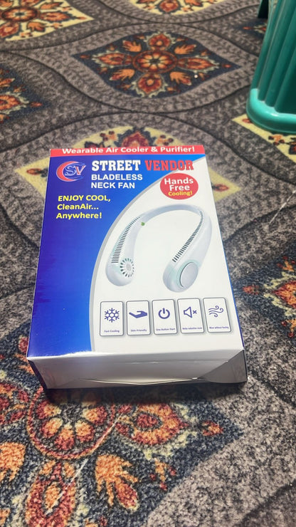 Premium Silicone Wearable Neck Fan | Hands-Free Bladeless Personal Cooler & Purifier