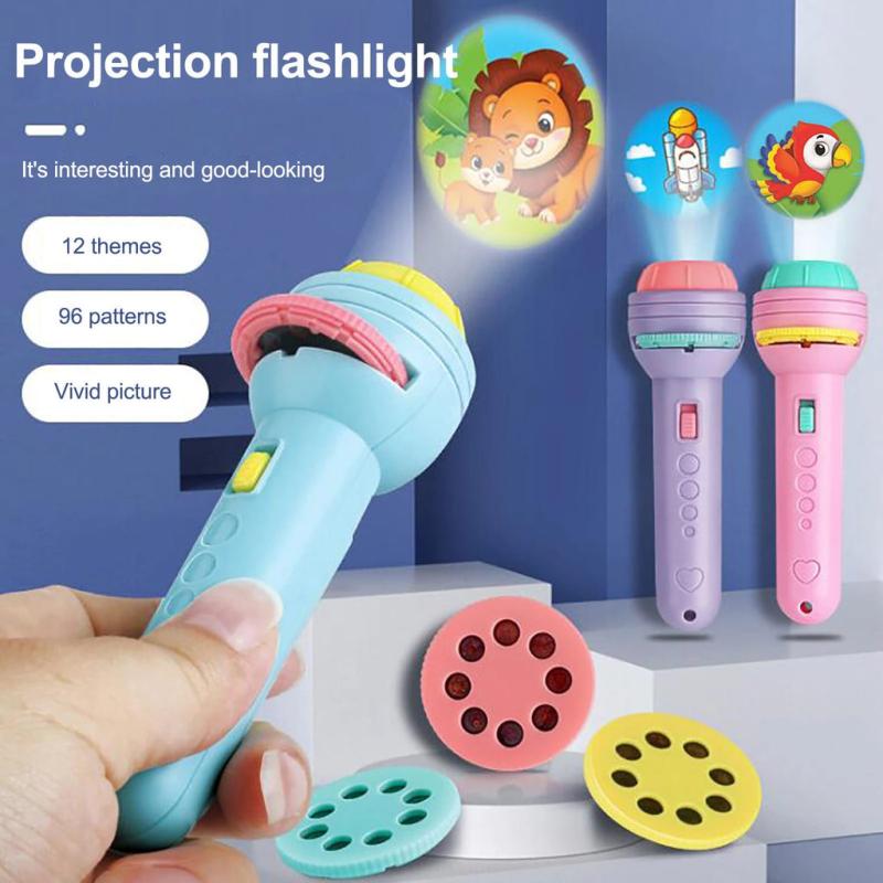 Mini Storybook Flashlight Projector | 24-Image Wall & Ceiling Projection Light for Bedtime Stories