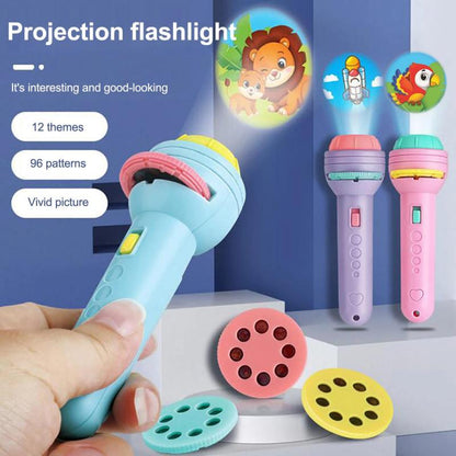 Mini Storybook Flashlight Projector | 24-Image Wall & Ceiling Projection Light for Bedtime Stories