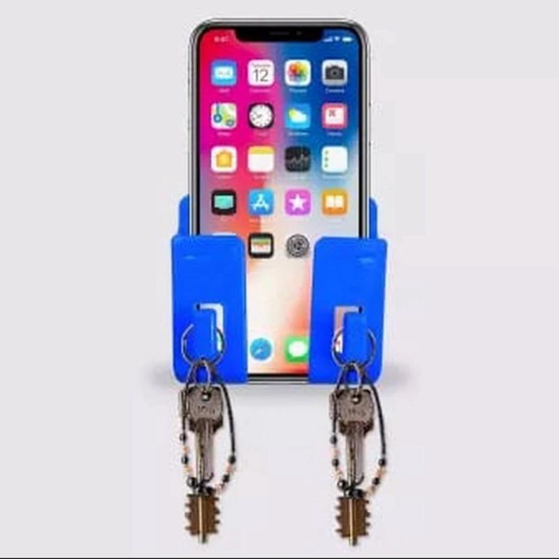 Compact Wall Shelf Phone Mount Support | Space-Saving Smartphone Charging Dock & Organizer Bracket