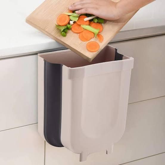 🗑️ Rectangle Foldable Waste Bin – Hanging Kitchen Trash Bin | Cabinet Door Dustbin | Space-Saving Garbage Bin for Kitchen, Washroom & Office