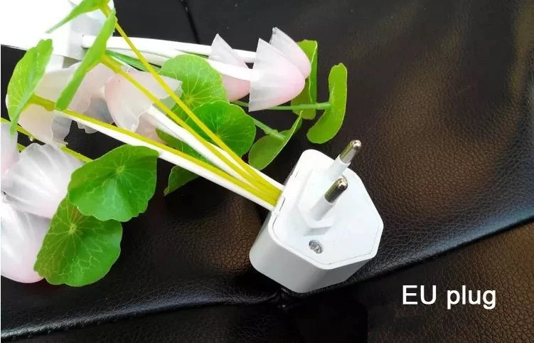Mushroom LED Night Light with Dusk-to-Dawn Sensor | 7-Color Changing Flower Bedside Lamp (Random Colors)