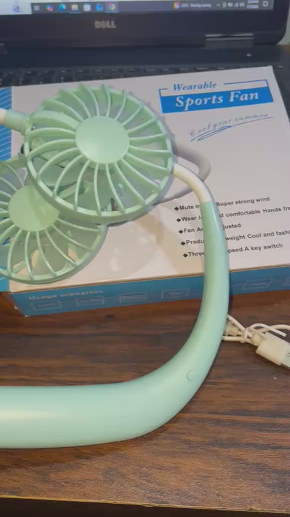 Rechargeable 3-Speed Neck Fan – Portable Hands-Free Wearable Cooling Fan (Random Color)