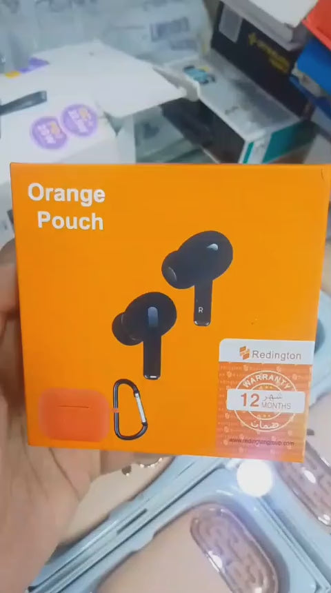 Pro 2 Wireless Earphones Bundle | Pocket-Sized In-Ear Headset with Travel-Ready Orange Protection Pouch