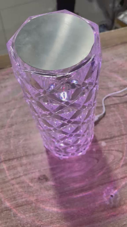 16 Colors Crystal Diamond Lamp with Remote – RGB Rechargeable LED Rose Table Lamp