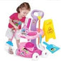 Kids Cleaning Trolley Toy Set with Vacuum, Broom & Mop | Pretend Housekeeping Playset